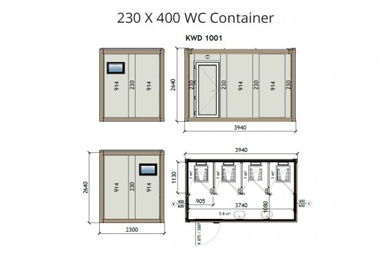 КВ2 230x400 wc контејнер